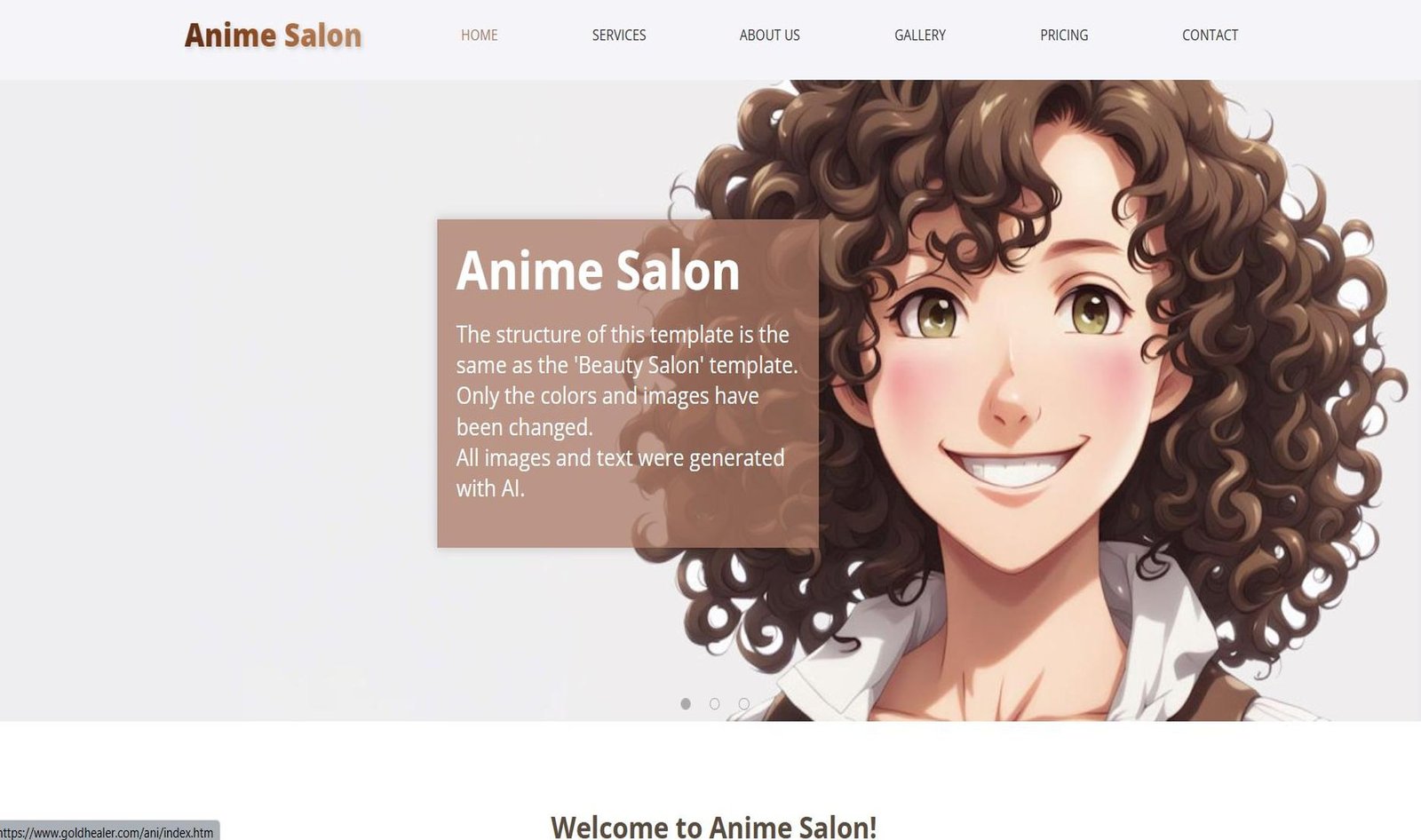 Example of multi page site using anime images